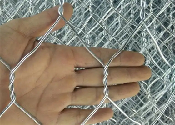 حفرة شبكة سلك غابيون الحديد منخفض الكربون 60x80mm مضاد للتآكل