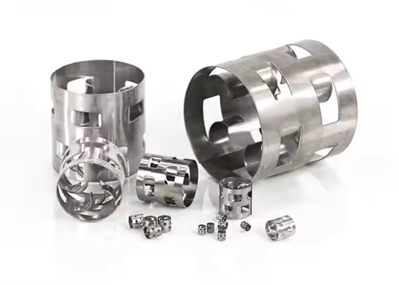 25*25*0.3mm Pall Ring Metal Tower Packing لتنظيف الغاز SS304