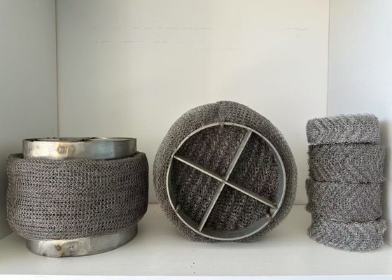 304 SS Mesh Demister Pad إزالة الضباب الدائم لأنظمة الغازات الكيميائية