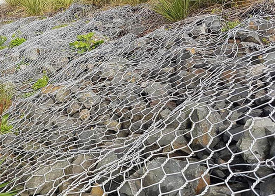 0.5 متر × 0.5 متر × 1 متر شبكة غابيون مغلفة بـ PVC بسمك 4 مم مقاومة للصدأ لحماية ضفاف الأنهار والمناظر الطبيعية