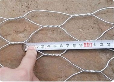 بولي كلوريد الفينيل مغلفة / سلة التراب شبكة سلكية سداسية المجلفن للاحتفاظ بالجدار